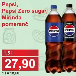 PLUS JIP Pepsi, Pepsi Zero sugar, Mirinda pomeranč nabídka
