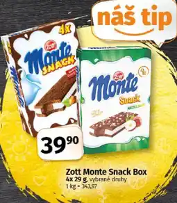 COOP TIP Zott Monte Snack Box nabídka