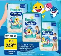 Tesco Pampers Splashers Plenkové plavky, 10-12 ks, více druhů nabídka