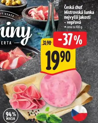 Albert Česká chuť Mistrovská šunka nejvyšší jakosti - vepřová nabídka