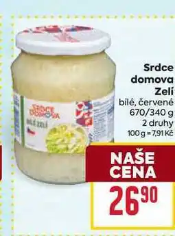 Billa Srdce domova Zelí bílé, červené 670/340 g nabídka