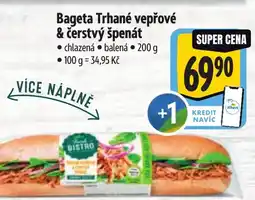 Albert Bageta Trhané vepřové & čerstvý špenát nabídka