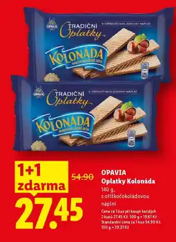 Lidl OPAVIA Oplatky Kolonáda nabídka