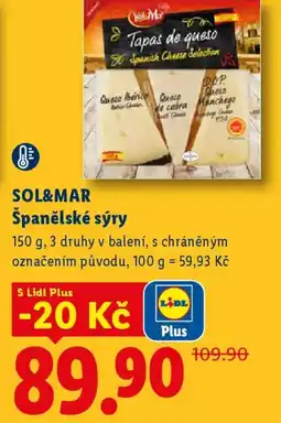 Lidl SOL&MAR Španělské sýry nabídka