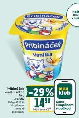 Billa PRIBINÁČEK vanilka kakao nabídka