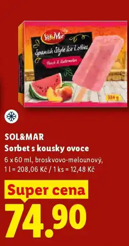Lidl SOL&MAR Sorbet s kousky ovoce nabídka