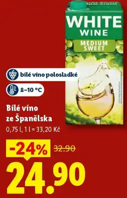 Lidl Bílé víno ze Španělska nabídka