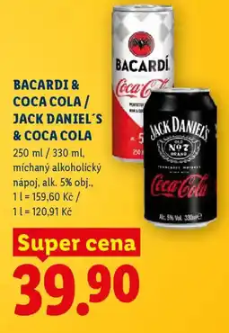 Lidl BACARDI & COCA COLA / JACK DANIEL'S & COCA COLA nabídka