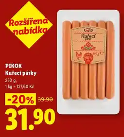Lidl PIKOK Kuřecí párky nabídka