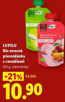 Lidl LUPILU Bio ovocná přesnídávka s cereáliemi nabídka