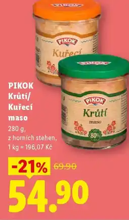 Lidl PIKOK Krůtí/ Kuřecí maso nabídka