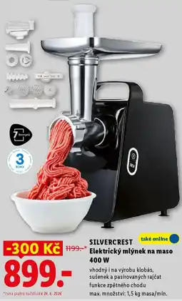 Lidl SILVERCREST Elektrický mlýnek na maso 400W nabídka