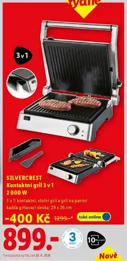 Lidl SILVERCREST Kontaktní gril 3 v 1 2000 W nabídka