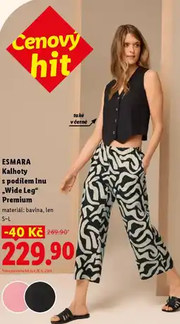 Lidl ESMARA Kalhoty s podílem lnu „Wide Leg“ Premium nabídka