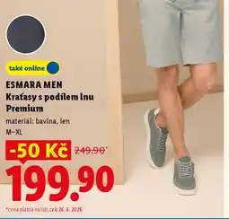 Lidl ESMARA MEN Kraťasy s podílem lnu Premium nabídka