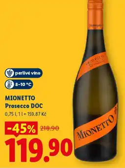 Lidl MIONETTO Prosecco DOC nabídka