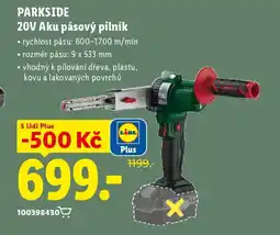 Lidl PARKSIDE 20V Aku pásový pilník nabídka