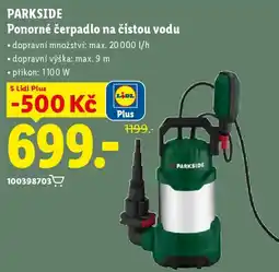 Lidl PARKSIDE Ponorné čerpadlo na čistou vodu nabídka