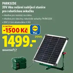 Lidl PARKSIDE 20V Aku solární nabíjecí stanice pro robotickou sekačku nabídka