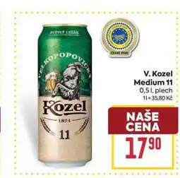 Billa V. Kozel Medium 11 0,51, plech nabídka