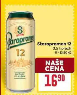 Billa Staropramen 12 0,51, plech nabídka