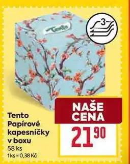 Billa Tento Papírové kapesníčky v boxu 58 ks nabídka