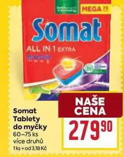 Billa Somat Tablety do myčky 60-75 ks nabídka