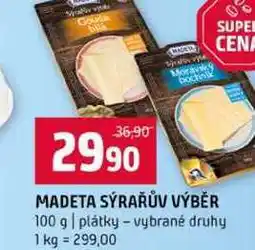 Terno MADETA SÝRAŘŮV VÝBĚR 100 g plátky vybrané druhy nabídka