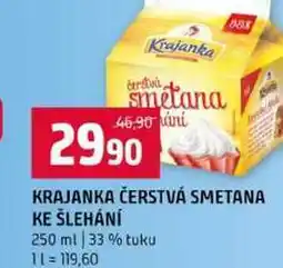 Terno KRAJANKA ČERSTVÁ SMETANA KE ŠLEHÁNÍ 250 ml 33% tuku nabídka