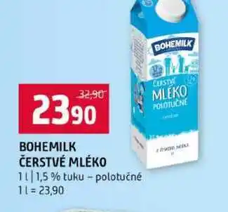 Terno BOHEMILK ČERSTVÉ MLÉKO 1l 1,5 % tuku polotučné nabídka