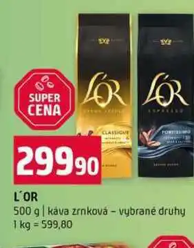 Terno L'OR 500 g káva zrnková vybrané druhy nabídka