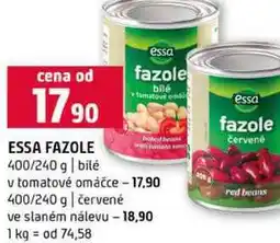 Terno ESSA FAZOLE 400/240 g bilé v tomatové omáčce 400/240 g červené ve slaném nálevu nabídka