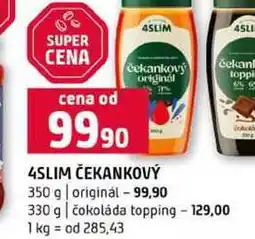 Terno 4SLIM ČEKANKOVÝ 350 g originál 330 g čokoláda topping nabídka