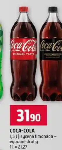Terno COCA-COLA 1,5l sycená limonáda vybrané druhy nabídka