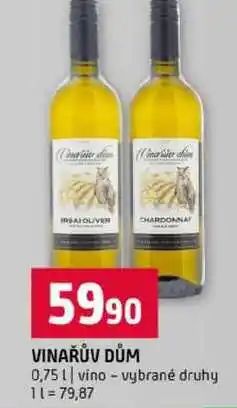 Terno VINAŘŮV DŮM 0,75l vino vybrané druhy nabídka