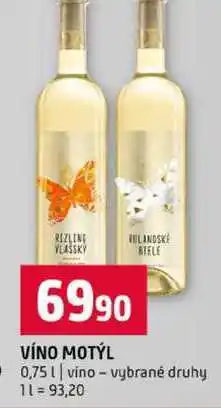 Terno VÍNO MOTÝL 0,75l víno vybrané druhy nabídka