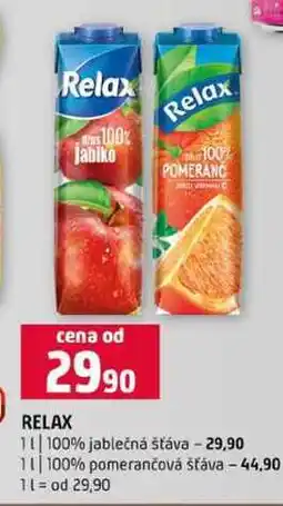 Terno RELAX 1l 100% jablečná šťáva 1l 100% pomerančová šťáva nabídka