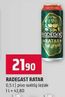 Terno RADEGAST RATAR 0,5l pivo světlý ležák nabídka