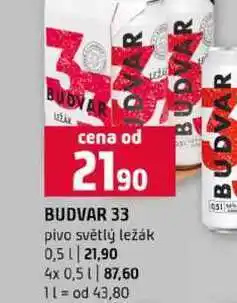 Terno BUDVAR 33 pivo světlý ležák nabídka