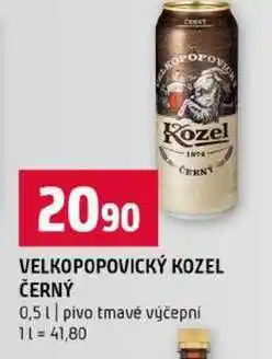 Terno VELKOPOPOVICKÝ KOZEL ČERNÝ 0,5l pivo tmavé výčepní nabídka