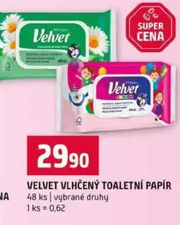 Terno VELVET VLHČENÝ TOALETNÍ PAPÍR 48 ks vybrané druhy nabídka