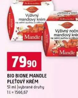 Terno BIO BIONE MANDLE PLEŤOVÝ KRÉM 51 ml vybrané druhy nabídka