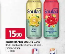Terno ZLATOPRAMEN SOULAD 0,0% 0,5l nealkoholické ochucené pivo vybrané druhy nabídka