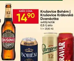 Hruška Krušovice Bohém Krušovice Královská Dvanáctka nabídka
