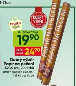 Hruška Dobrý výběr Papír na pečení nabídka