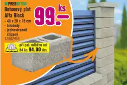 Hornbach Betonový plot Alfa Block nabídka