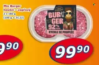 Mix Burger hovězí - vepřový