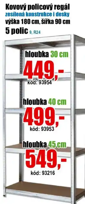 EVA Kovový policový regál nabídka