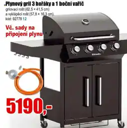 EVA Plynový gril 3 hořáky a 1 boční vařič nabídka