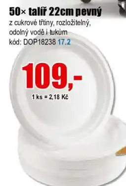 EVA Talíř pevný z cukrové třtiny, rozložitelný, odolný vodě i tukům nabídka